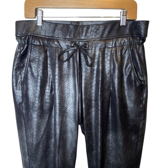 Raffaello Rossi Candice O Less Pant Black Faux Leather Jogger size 42 / US 12 - Picture 2 of 5